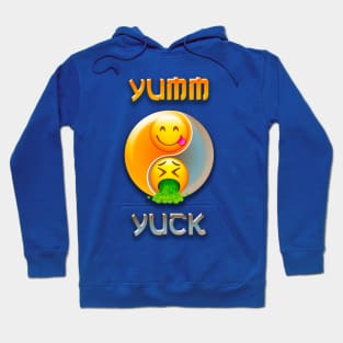 Yumm Yuck Emoji English Words Print Hoodie